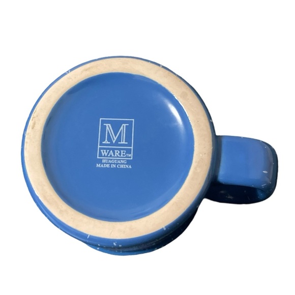 M Ware Portland OR Oregon Blue White Red Black Coffee Tea Mug Roses - Picture 8 of 8